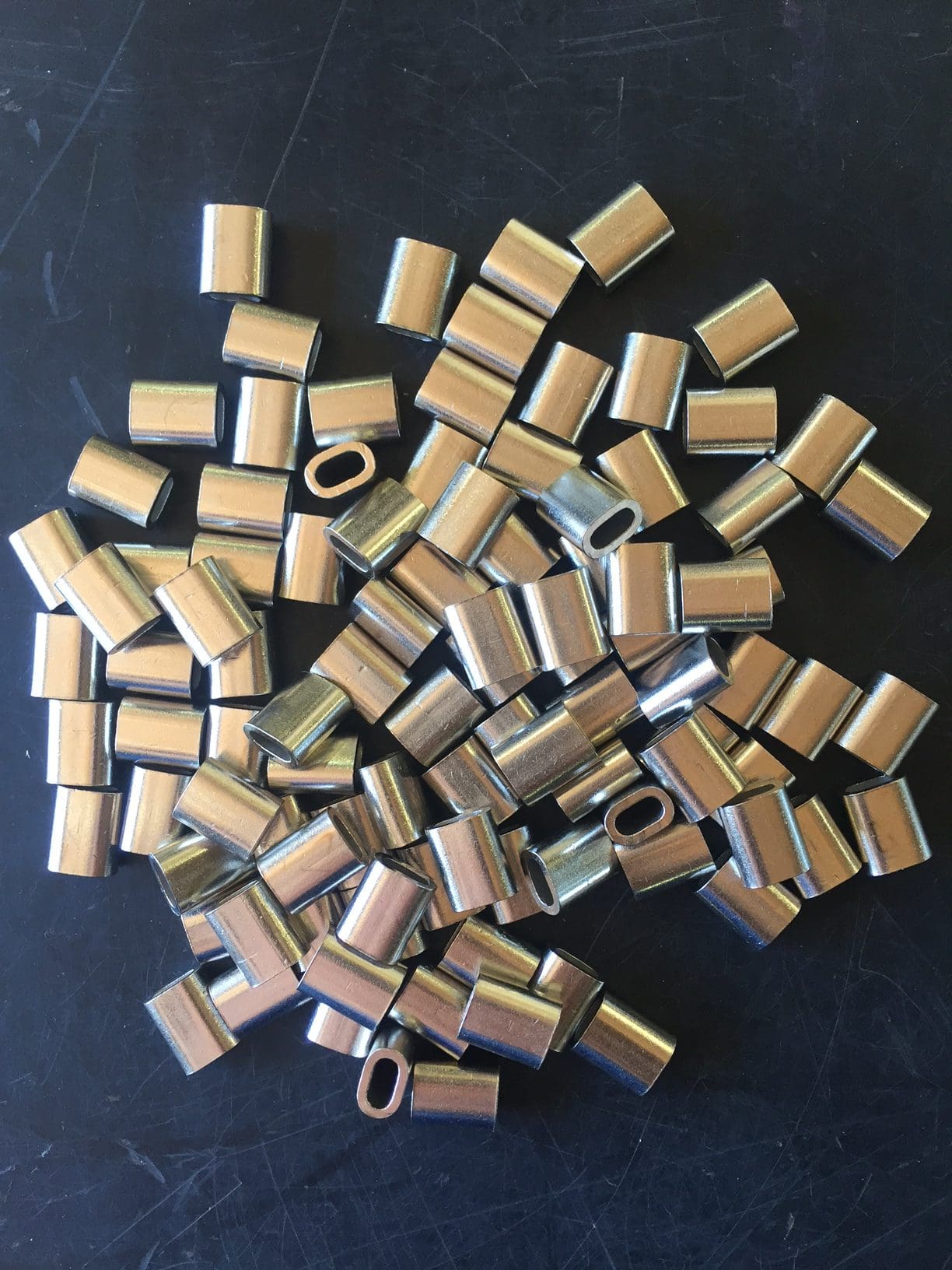 Nickel Plated Ferrule 3.2mm used with Stainless Steel Wire.