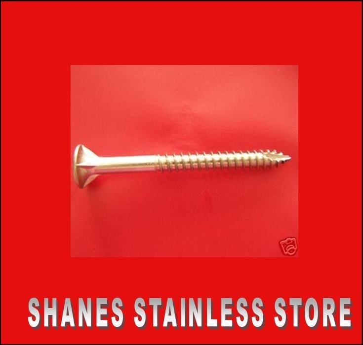 Stainless Steel Countersunk Baten Screws 14Gx100mm Box 250 - Free drive bit included.