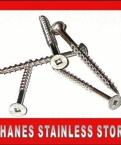 Stainless Steel Square Drive Decking Screws 8 gauge x 38mm Box 500.
