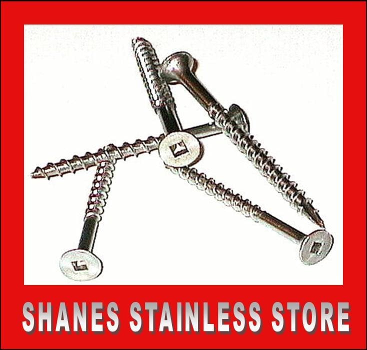 Stainless Steel Square Drive Decking Screws 8 gauge x 38mm Box 500.